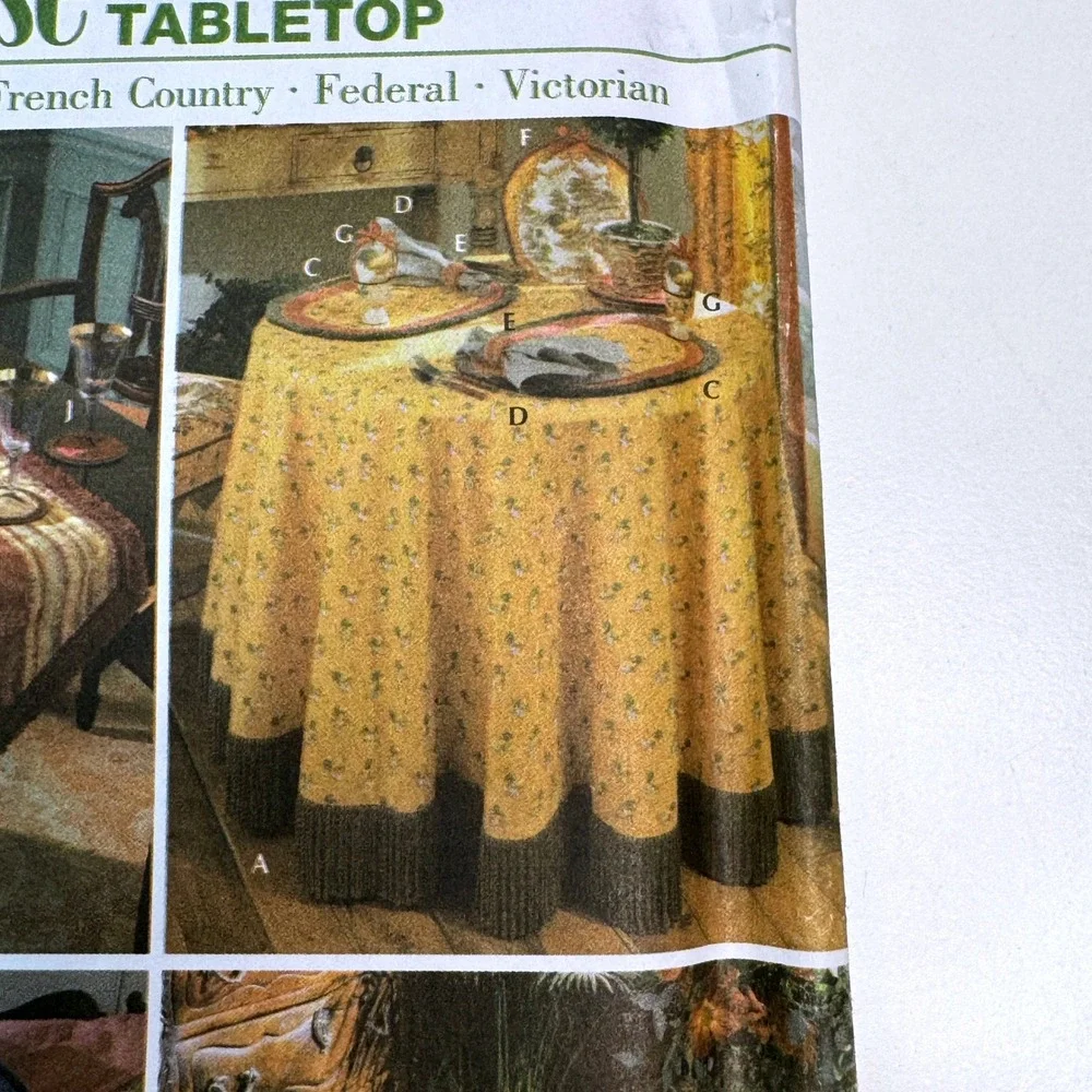 SIMPLICITY 5068 Tablecloth TableTop Accessories Uncut Sewing Pattern Botsford